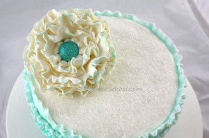 Ruffled Flower from Ruffled Shades of Teal Cake
