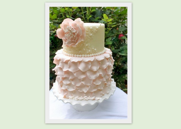 Elegant Fondant Petal Cake~Video My Cake School