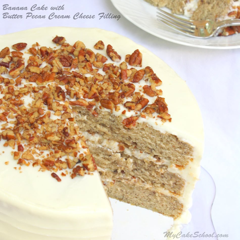 Banana Cake with Butter Pecan Cream Cheese Filling Recipe