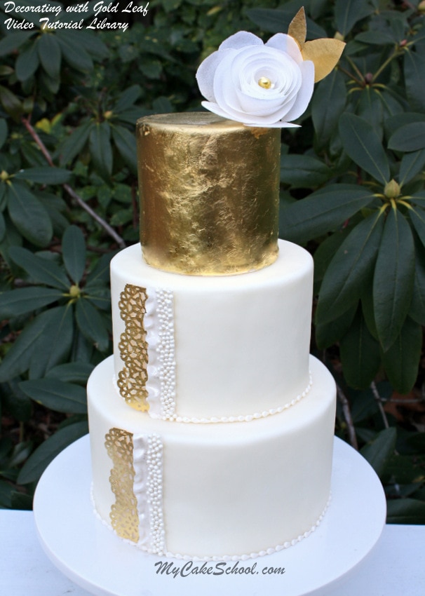 Decorating with Gold Leaf~Cake Video Tutorial My Cake School