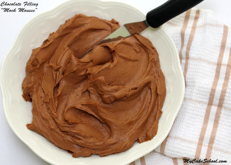 Delicious Chocolate "Mock Mousse" recipe by My Cake School. Amazing filling for chocolate cakes and cupcakes!