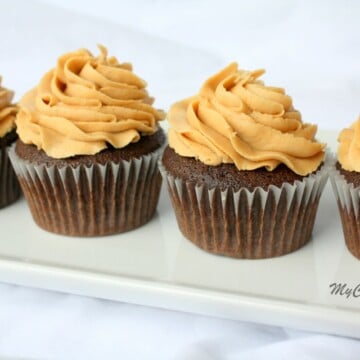 The BEST Peanut Butter Buttercream Frosting Recipe by MyCakeSchool.com! Tastes amazing with chocolate cakes and cupcakes! MyCakeSchool.com online cake tutorials, recipes, videos, and more!