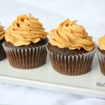 The BEST Peanut Butter Buttercream Frosting Recipe by MyCakeSchool.com! Tastes amazing with chocolate cakes and cupcakes! MyCakeSchool.com online cake tutorials, recipes, videos, and more!