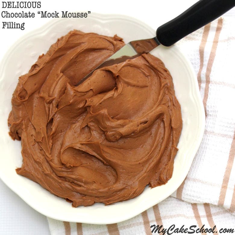 Easy and delicious Chocolate Cream Filling! This "Mock Mousse" is perfect for cakes and cupcakes! MyCakeSchool.com