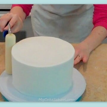 Learn how to smooth crusting buttercream with a paint roller in this member cake video tutorial on MyCakeSchool.com!