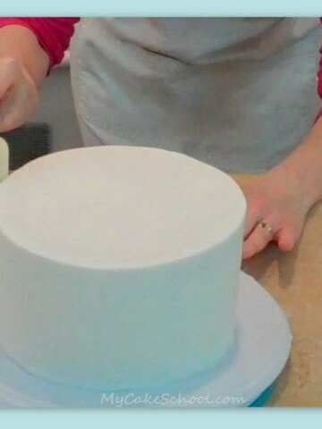 Learn how to smooth crusting buttercream with a paint roller in this member cake video tutorial on MyCakeSchool.com!