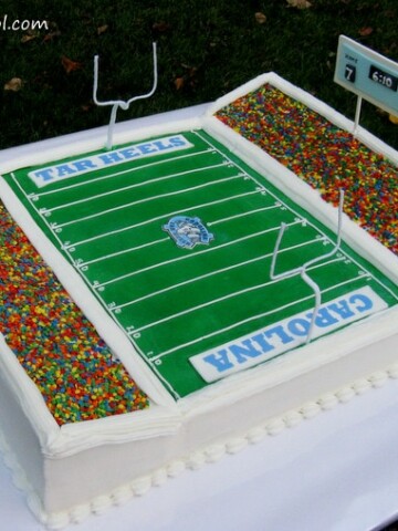 Learn how to make a football stadium cake in this MyCakeSchool.com video!