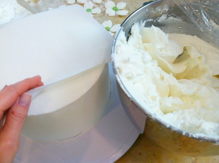 Fabulous Fluffy Vanilla Buttercream Recipe by MyCakeSchool.com. This recipe pipes beautifully and crusts for easy smoothing. My Cake School.