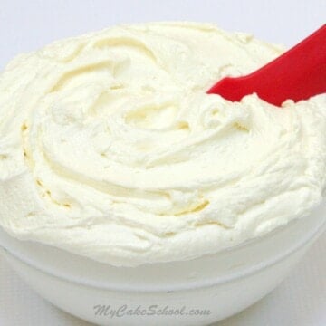 The BEST Classic Vanilla Buttercream Frosting Recipe by MyCakeSchool.com! A crusting buttercream recipe. So delicious and easy to make!