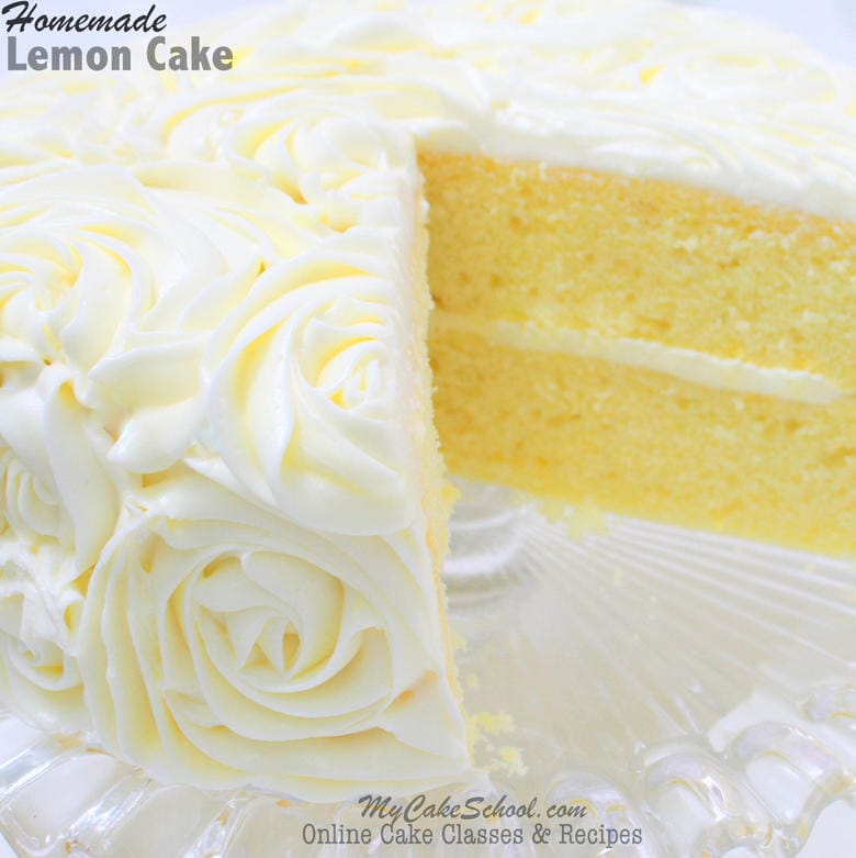 Delicious Lemon Cake Recipe from Scratch by MyCakeSchool.com! Cake Recipes, Online Cake Tutorials, Videos, and more!