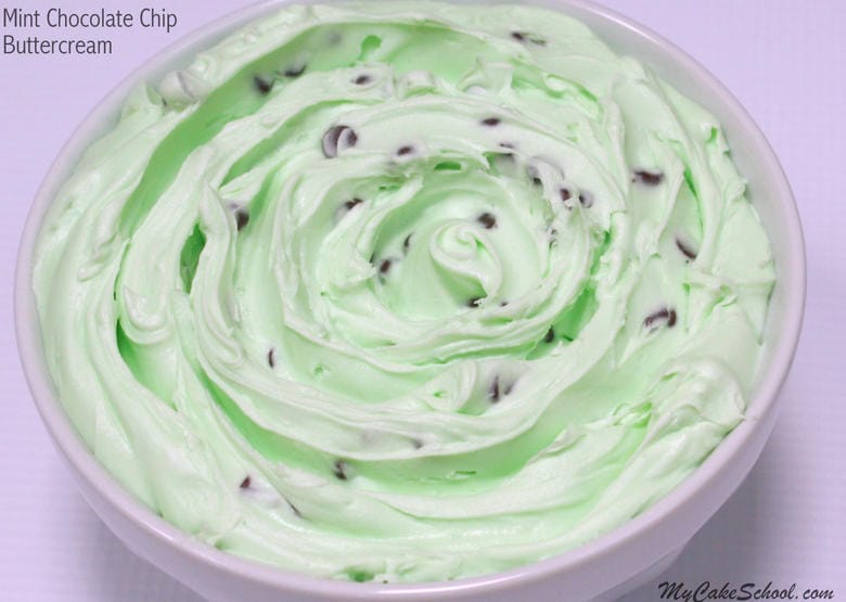Easy and Delicious Mint Chocolate Chip Buttercream Frosting Recipe by MyCakeSchool.com! 