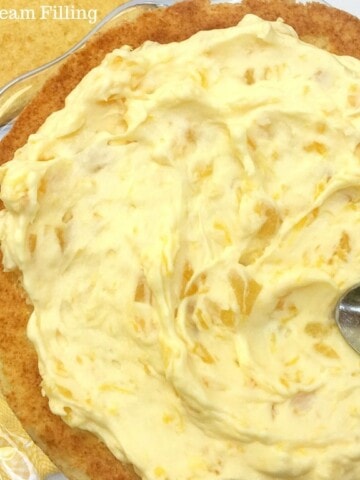 This EASY and delicious Pineapple and Cream Filling comes together in minutes! A thick and flavorful filling for cakes and cupcakes! MyCakeSchool.com.