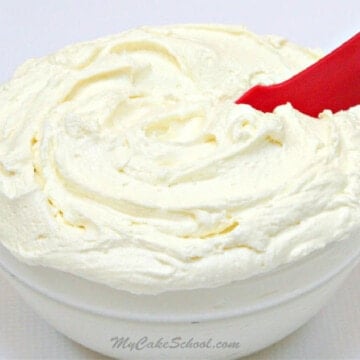 Bowl of vanilla buttercream.