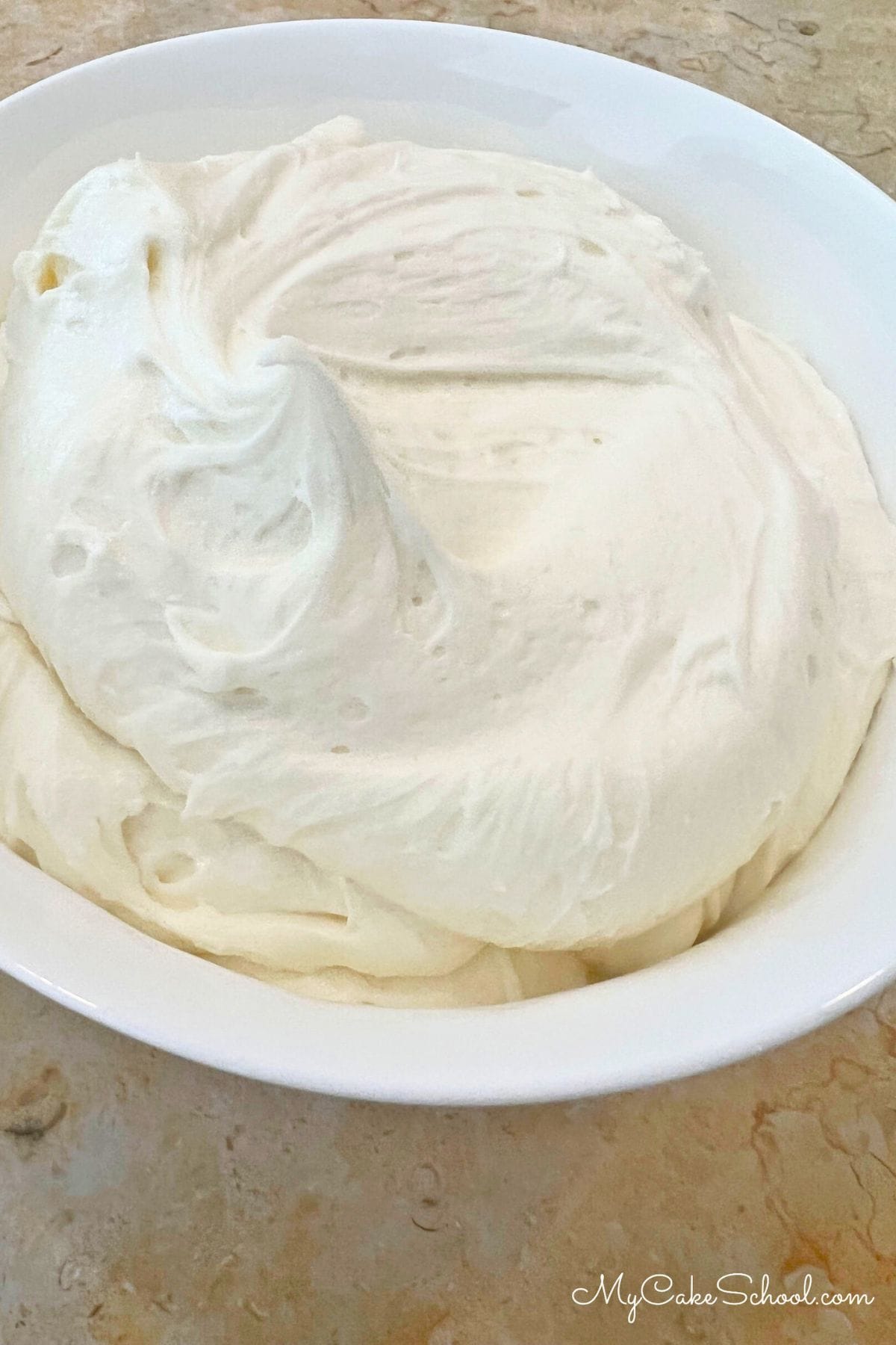 Vanilla Buttercream in mixing bowl.