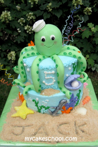 Sweet Octopus Cake Blog Tutorial by MyCakeSchool.com!