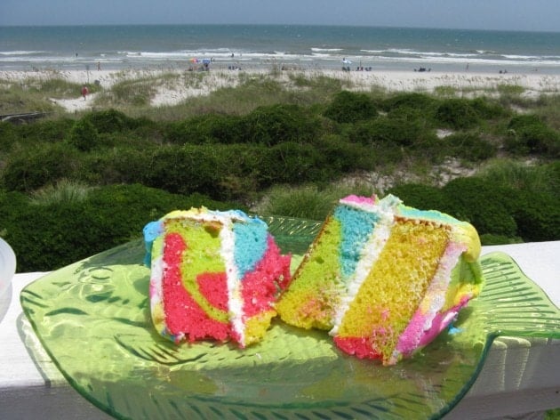 Beautiful tie dye cake and tie dye buttercream design by MyCakeSchool.com! Free cake decorating tutorial!