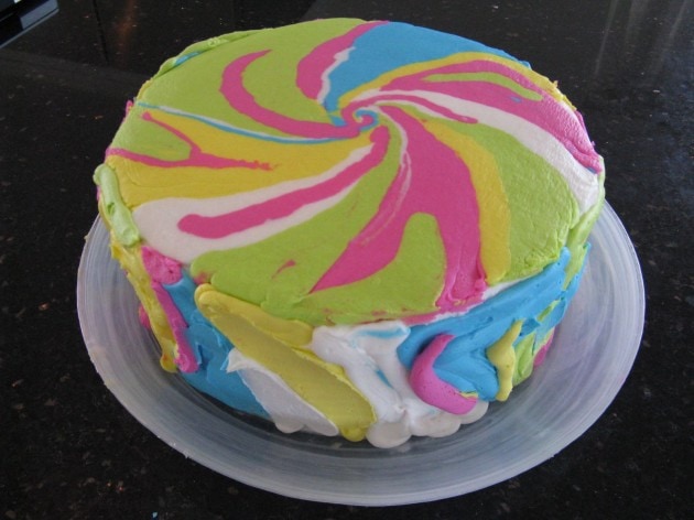 Colorful Tie Dye Cake with Tie Dye Buttercream! Free My Cake School cake tutorial!