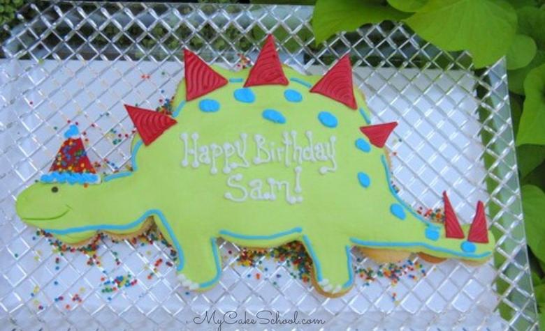 Learn how to make a cute and easy Dinosaur Cupcake cake