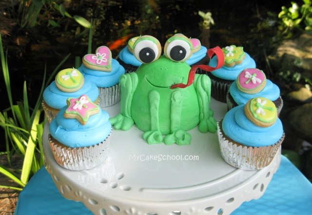 The cutest little frog cake tutorial by MyCakeSchool.com! 