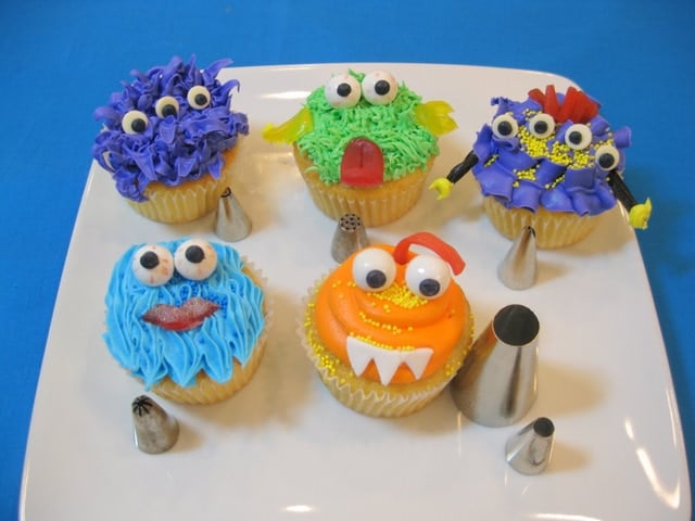 Monster Cupcakes!! Free buttercream cupcake tutorial by MyCakeSchool.com!