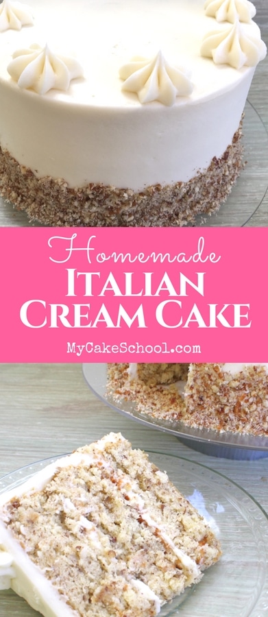 Moist and Delicious Italian Cream Cake Recipe from Scratch by MyCakeSchool.com! This cake is amazing!