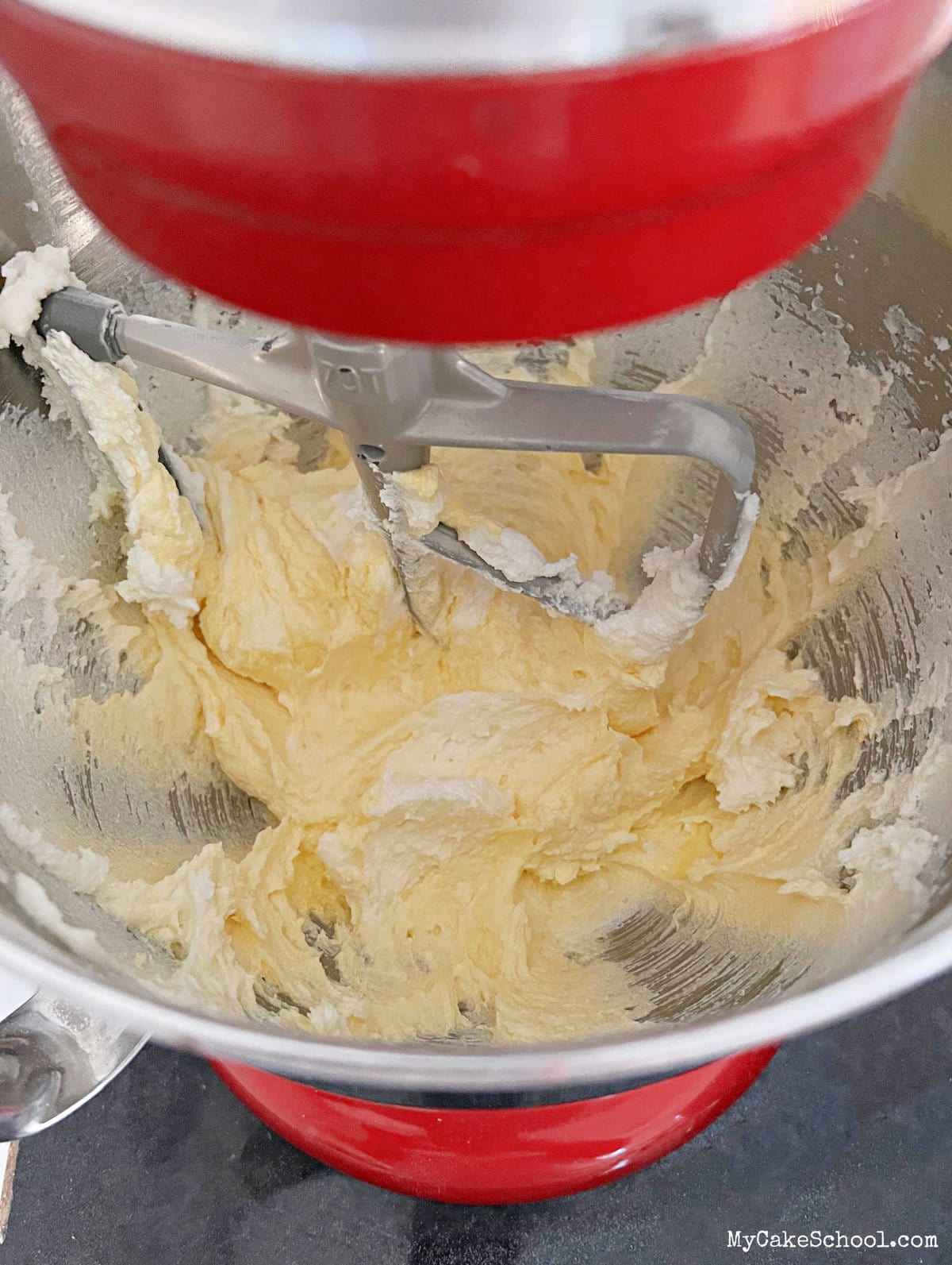 Mixing bowl of cake batter