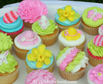 Springtime Cupcakes in Buttercream! A My Cake School video tutorial!