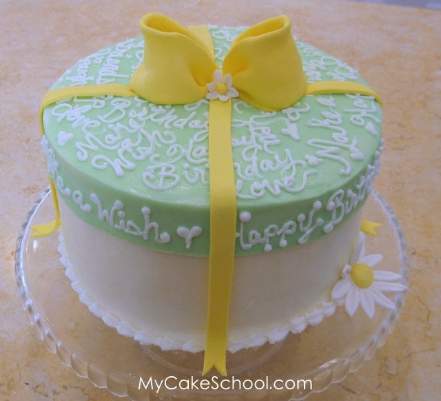 Adorable Hat Box Cake with a Frosted Lid Tutorial by MyCakeSchool.com! Free tutorial and perfect for all occasions!