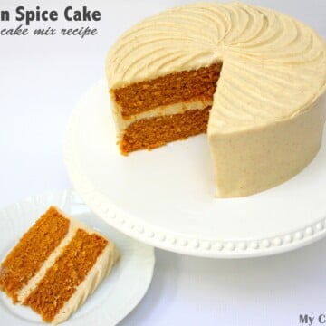 YUM! Delicious Pumpkin Spice Cake- A Doctored Cake Mix Recipe by MyCakeSchool.com!