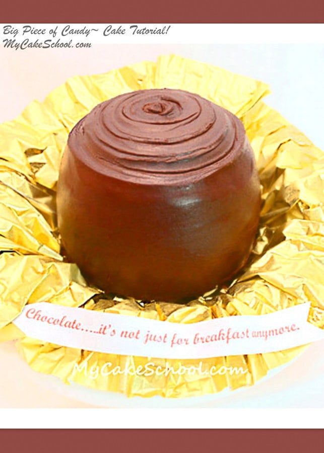 So fun! Learn to make a cake that looks like a giant piece of chocolate! MyCakeSchool.com.