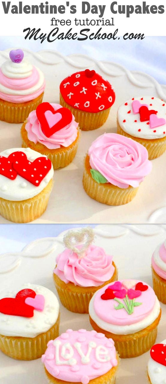 CUTE Valentine's Day Cupcake Tutorial by MyCakeSchool.com!