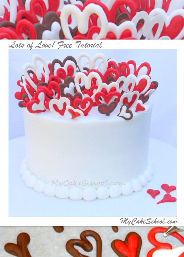 Lots of Love~ Valentine's Cake Tutorial by MyCakeSchool.com