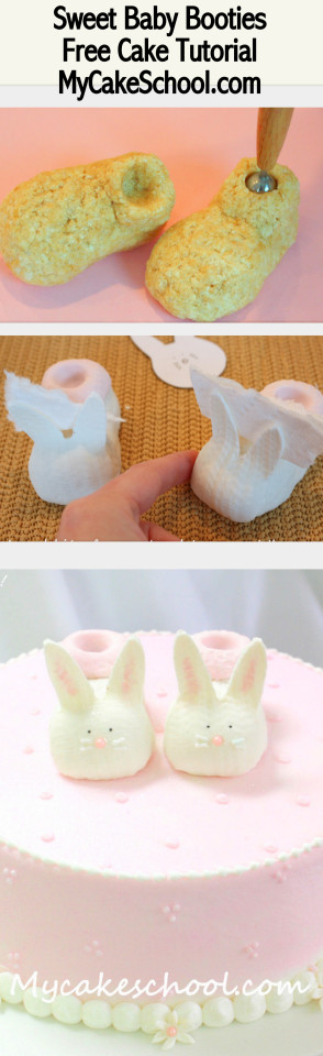 Sweet Baby Booties for Cakes! Free Tutorial by MyCakeSchool.com