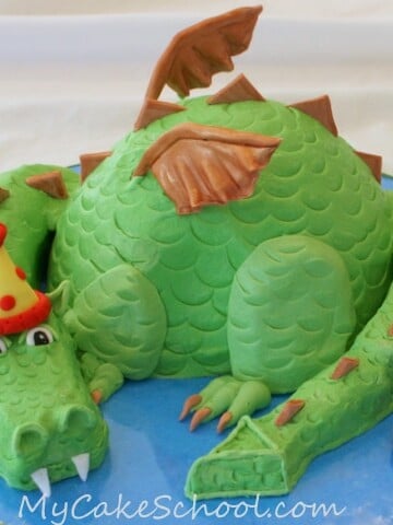 Learn to Make a Dragon Cake in this My Cake School video tutorial!