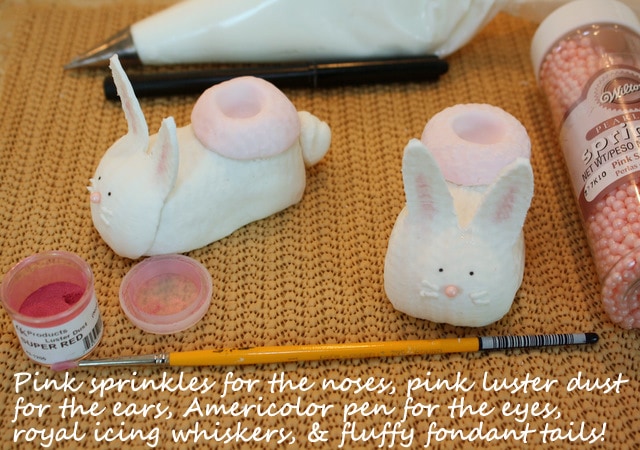 CUTE Bunny Baby Booties for Baby shower cakes! Learn how to make this adorable baby shower cake topper in MyCakeSchool.com's free step by step cake decorating tutorial!