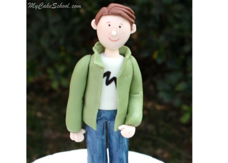 Learn to Create a Gum Paste Man Cake Topper in this MyCakeSchool.com video tutorial!