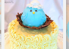 The Cutest Mama Bird Cake Tutorial by MyCakeSchool.com! This free step by step cake tutorial is perfect for baby showers! My Cake School.