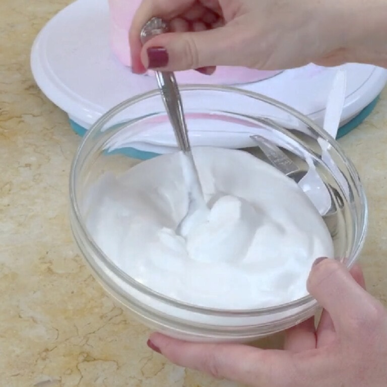 Bowl of royal icing