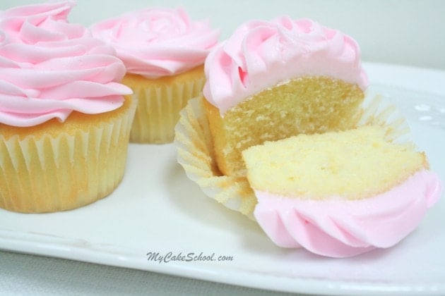 Delicious Doctored White Cake Mix Recipe by MyCakeSchool.com! Perfect for cakes and cupcakes! Delicious White Cake Recipe {Doctored Mix} by MyCakeSchool.com