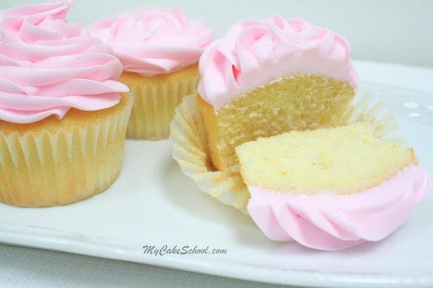 Delicious White Cake Recipe {Doctored Mix} by MyCakeSchool.com