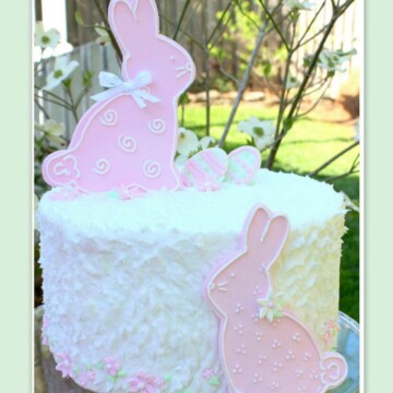 Adorable Springtime Bunnies Cake Tutorial by MyCakeSchool.com! Free Blog Tutorial! MyCakeSchool.com online cake tutorials, recipes, videos, and more!