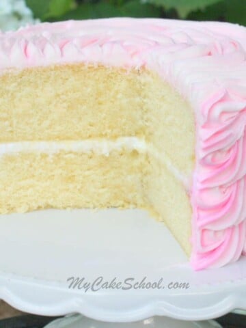 White Almond Sour Cream Cake- A Doctored Cake Mix Recipe