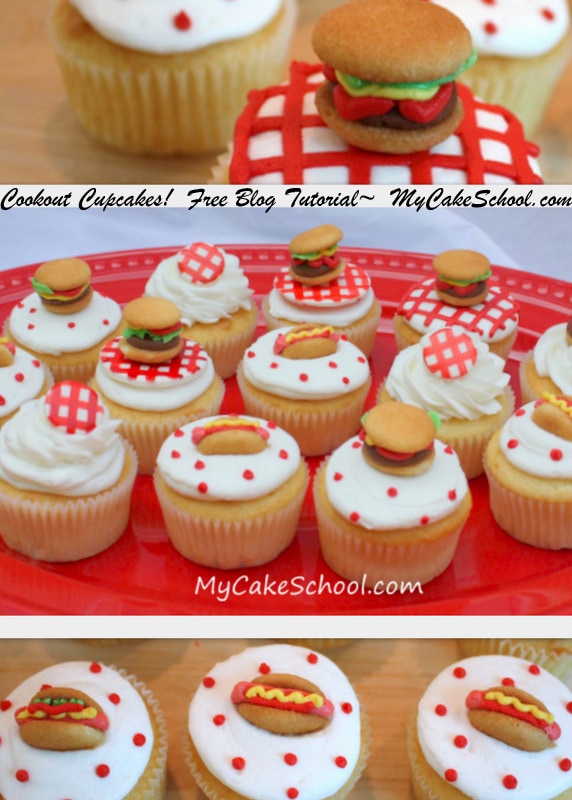 Quick and Easy Cookout Cupcakes! Cake Decorating Tutorial by MyCakeSchool.com! Online Cake Classes & Recipes.