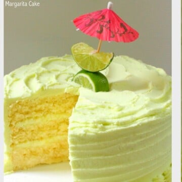 The BEST Margarita Cake with Tequila Lime Buttercream Frosting! MyCakeSchool.com.