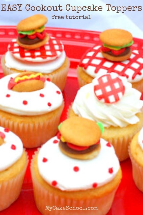 Learn how to make EASY Cookout Cupcake Toppers! 