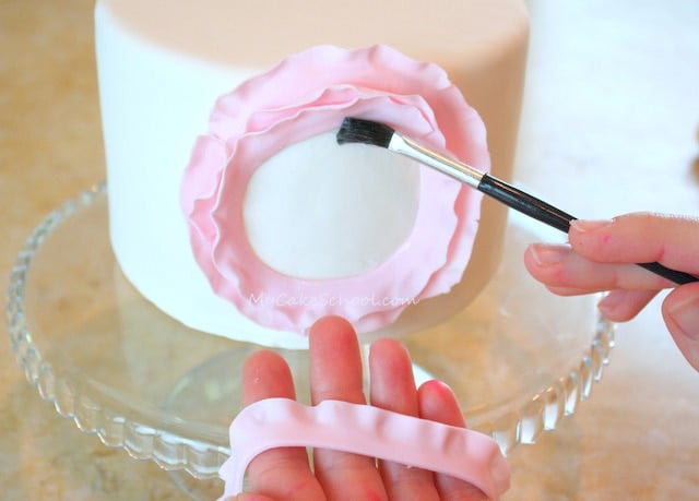 Gorgeous Fondant Ruffle Rose Cake Tutorial by MyCakeSchool.com! Free Cake Decorating Tutorial.