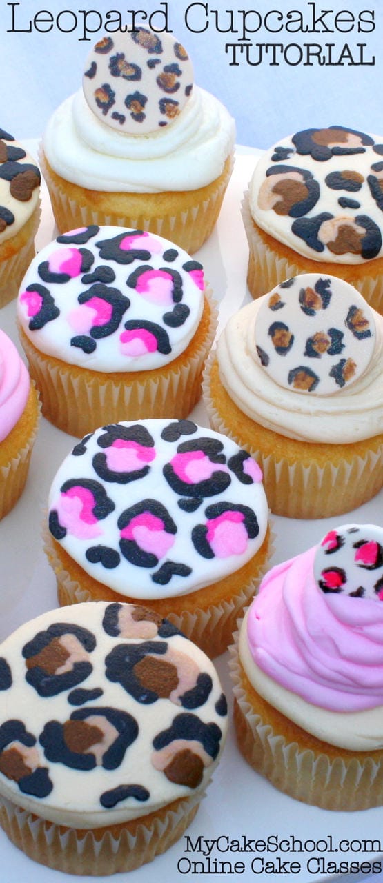 Learn how to make Leopard Print Buttercream in this MyCakeSchool.com Cupcake Tutorial