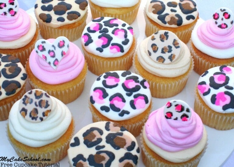 Leopard Print Cupcakes~Free Blog Tutorial!