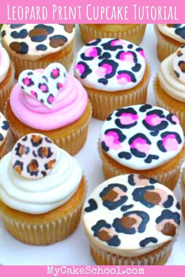 Learn how to make cute Leopard Print Cupcakes and Cupcake Toppers in this free cupcake decorating tutorial! Learn how to make leopard print frosting, toppers, and more! Learn how to make cute Leopard Print Cupcakes and Cupcake Toppers