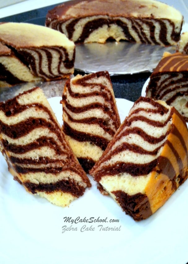 Learn how to make a cake with zebra stripes on the inside! Free My Cake School cake decorating tutorial!